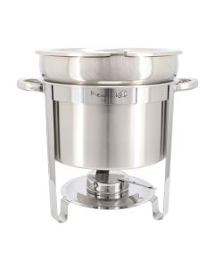 MegaChef 7.4 Quart Round Stainless Steel Soup Professional Chafing Dish/Food Warmer/Buffet Server Serving Trays