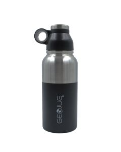 Brentwood GeoJug 40oz Stainless Steel Vacuum Insulated Water Bottle, Black